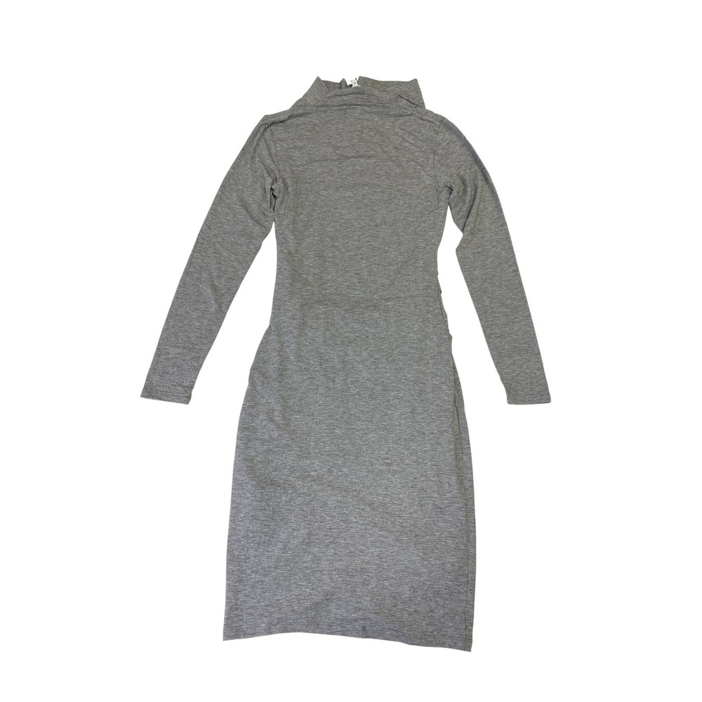 NEW Reiss Sara Ruched Bodycon Dress XS Grey Cowl Neck Wool Blend BusinessCasual - Picture 11 of 16